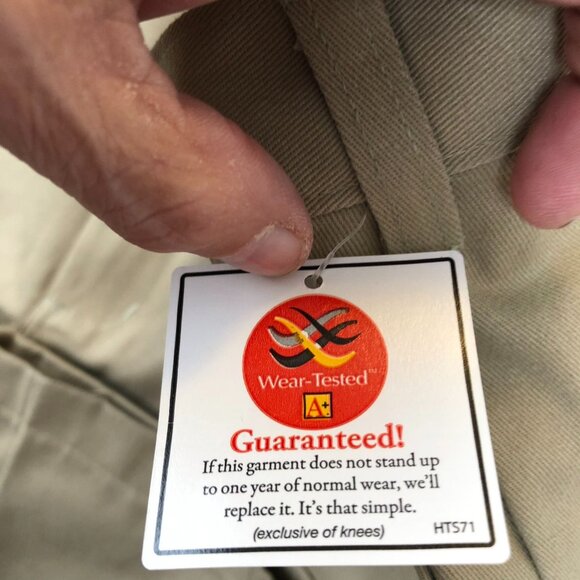 NWT A+ By Sai Mens Uniform Khaki Pants 38W Beige Relaxed Straight Flat Front - Picture 10 of 15